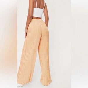 Nasty Gal Collection Pant Plisse High Waisted Wide Leg Size 4